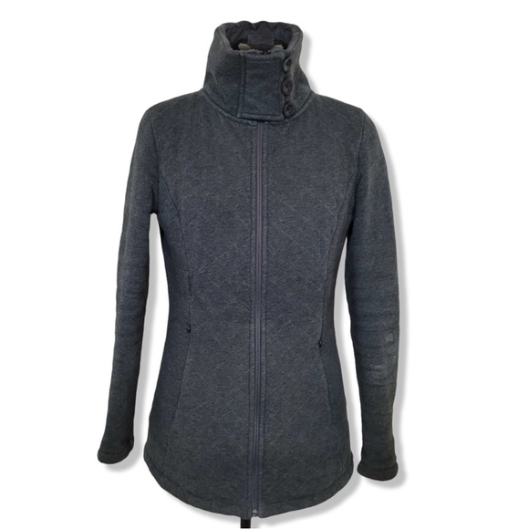 The ﻿Northface Quilted Oso Fleece Tunic Jacket Coat | Charcoal Gray | Size M - Picture 9 of 15